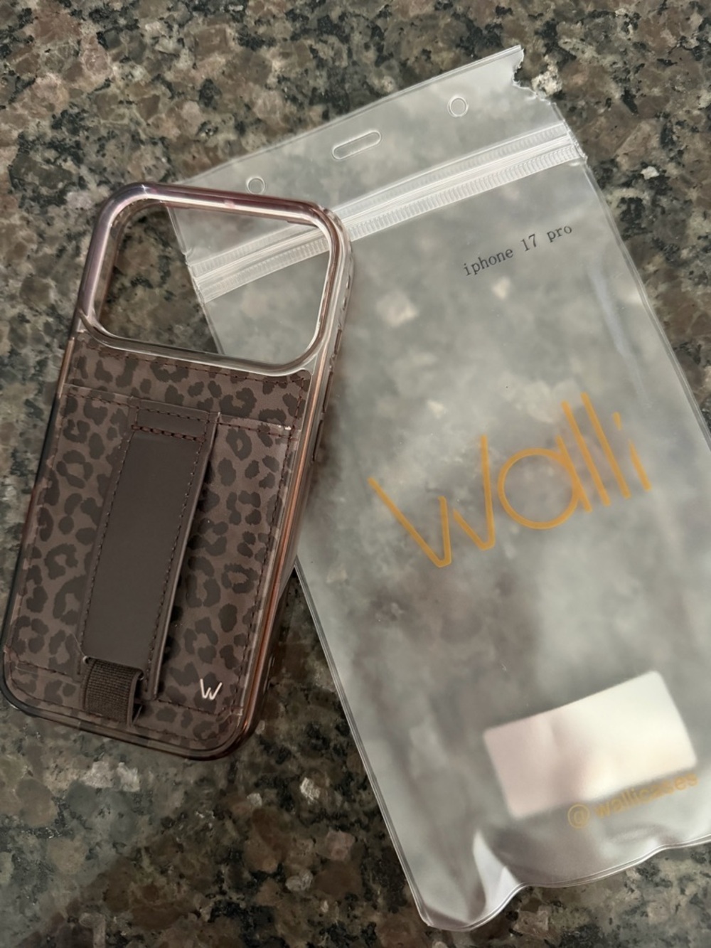 Wallis Leopard Print Card Holder iPhone Case - Brown iPhone 17 pro